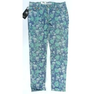 Rock Republic Skinny Jeans Girls 10 Rylie Skulls Stretch Adjustable Waist $58